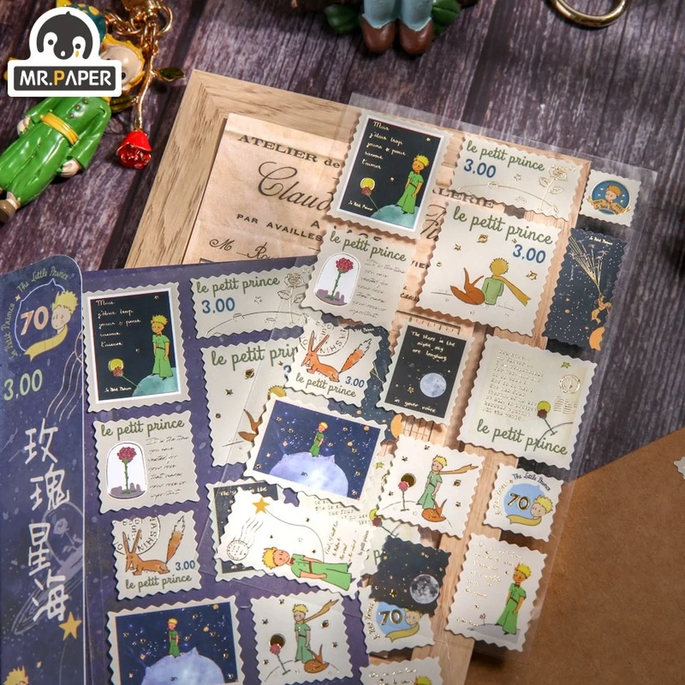 

Mr Paper 4 вида 2 шт./пакет, винтажные наклейки-штампы, Коллекционная серия, материалы для руководства, «сделай сам», декоративные канцелярские н...