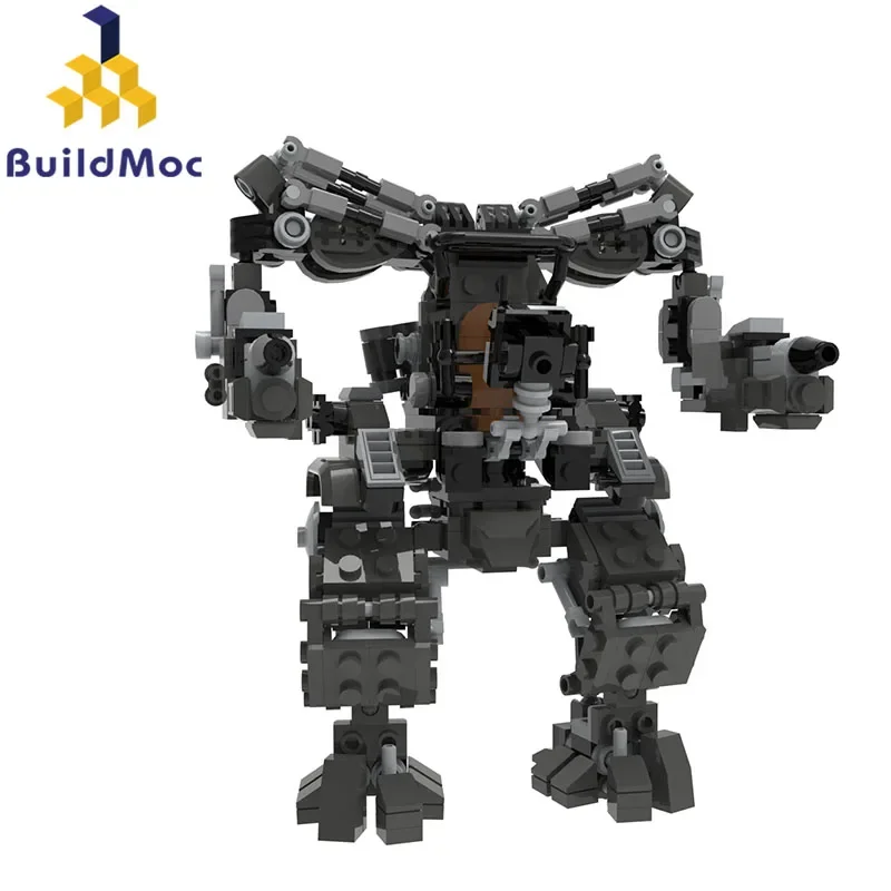 BuildMOC Hackers Empire APU The Matrixed Mecha Robot Building Blocks Kit Черная машина Воины Фильм DIY Кирпичная