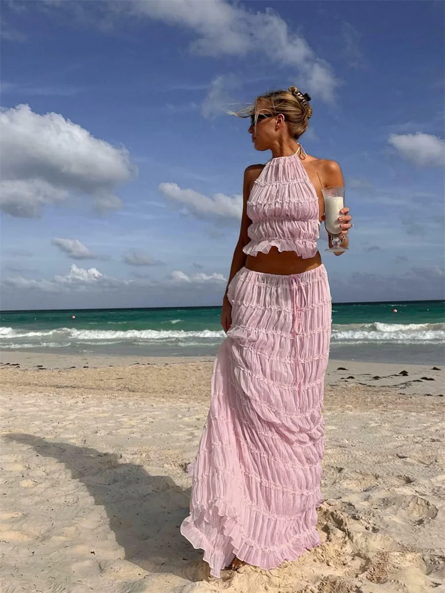 2025 сексуальный одинаковый костюм с открытой спиной женский комплект из 2