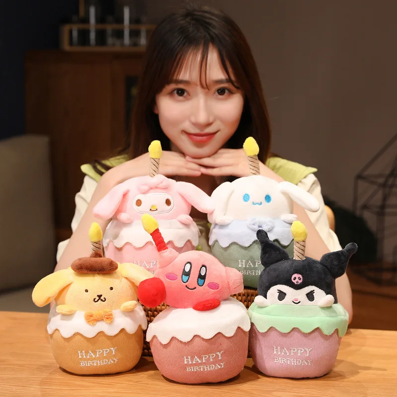 

Kawaii Kuromi Plush Toy Anime Melody Cinnamoroll Purin Dog Star Kirby Cartoon Soft Stuffed Doll Pillow Home Decor Birthday Gift