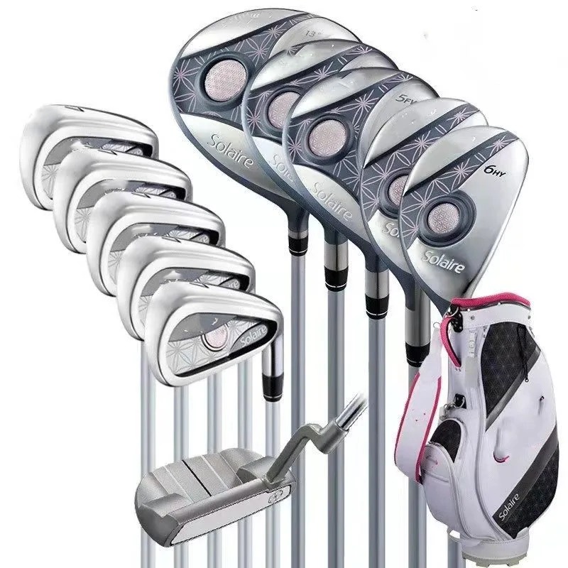 Women Golf clubs SoLaire Complete Sets Golf Driver wood irons Putter Graphite Golf shaft No Bag For Beginners Set