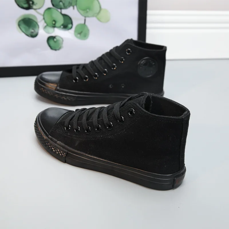 Sneakers Women Black Canvas Shoes Men and Women Shoes Flat Bottom Comfortable Couple Casual Women's Shoes A variety of options