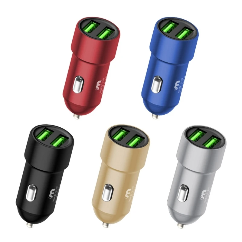 

Автомобильное зарядное устройство с двумя USB-портами, 3,4 А, 12 В, 24 В, адаптер для быстрой зарядки для Note 20/10, S21/20/10, 14 Pro Max, 13, 12, 11, R2LC