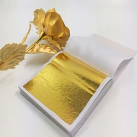 100200pcs imitation gold silver foil paper leaf gilding diy art craft paper birthday party wedding cake dessert decorations