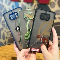 avengers hero marvel for xiaomi mi 11t 11 10 ultra pro lite note10 poco x3 f3 gt nfc m3 frosted translucent phone case cover