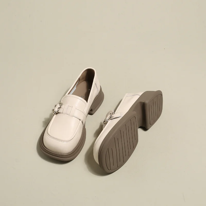 

Soft Leather Loafers Women's Shoes Soft Sole 2023 Autumn New Flat Retro British Style Pumps Women's Shoes Small Leather Shoes