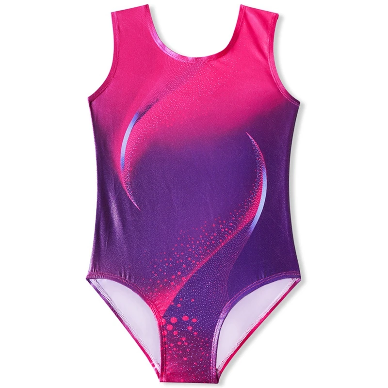 

3-10 Years Old Breathable Gymnastics Leotards for Girls Sparkly One-Piece Sleeveless Dance Wear Girls' Activewear Dresses