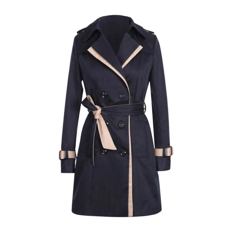 

Trench Coats For Women Fashion Black Autumn Clothes Jackets