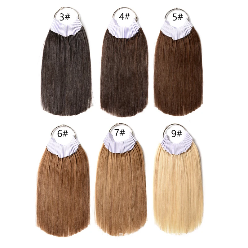 30Pcs/Set 20Cm New Human Hair Color Rings Swatch For Human Hair Extensions Salon Tools Hair Dyeing Sample Chart Ring