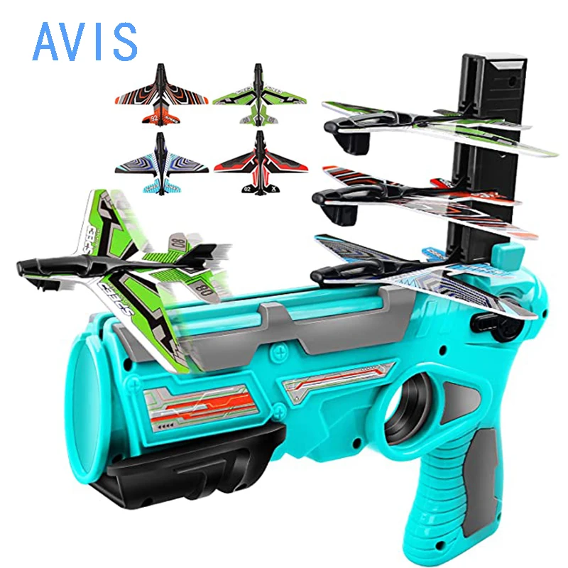 

Airplane Toy Bubble Catapult Plane Toy Airplane for Kids One-Click Ejection Model Catapult Plane Gun with 4 PCs Glider Airplane