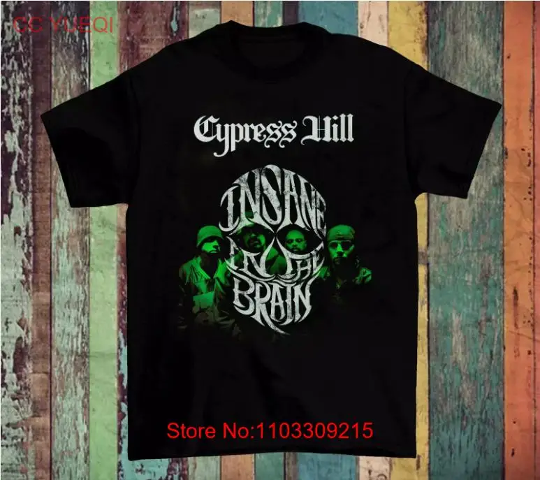 Черная футболка Cypress Hill Insane in the Brain с короткими рукавами размер S-4XL
