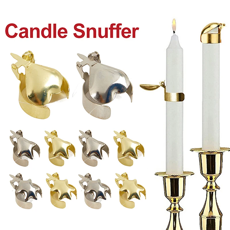 

Automatic Candle Snuffer Fire Extinguisher Gold Silver Candle Flame Safely Wick Flame Extinguishing Clip Accessories