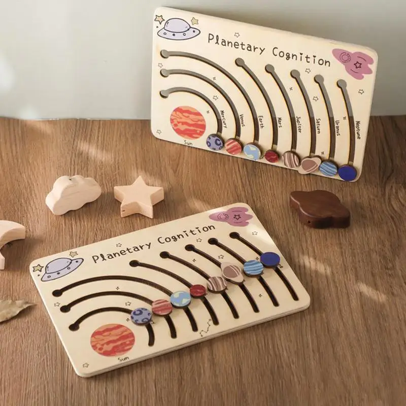 Деревянный космический пазл головоломки планеты Солнечная система космическая
