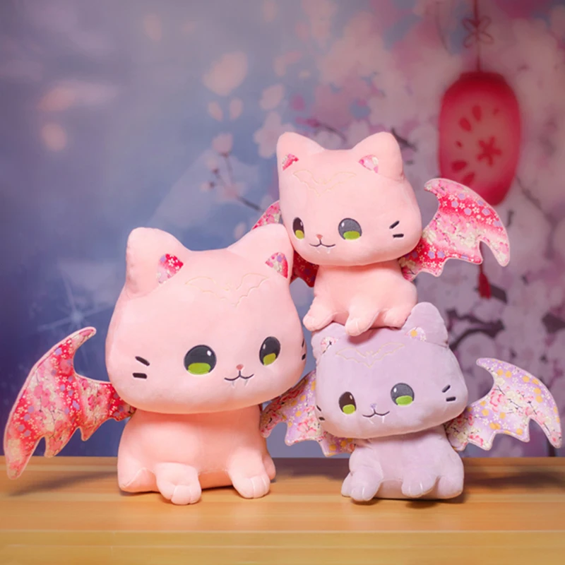

Симпатичная плюшевая игрушка в виде кошки с крылышками, 30/40 см, милая необычная мягкая подушка в виде летучей мыши с животными, детские подар...
