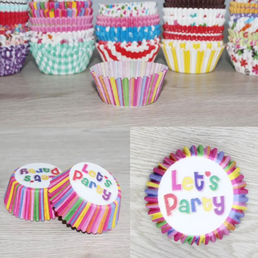 

1000 шт. круглые формочки для торта, подкладки для кексов, маффинов, для выпечки, бумажные чехлы с защитой от жира, Цветные Разноцветные случай...