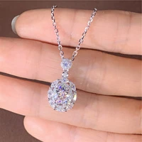 caoshi graceful female pendant necklace for wedding ceremony shiny crystal jewelry for engagement luxury dainty lady accessories