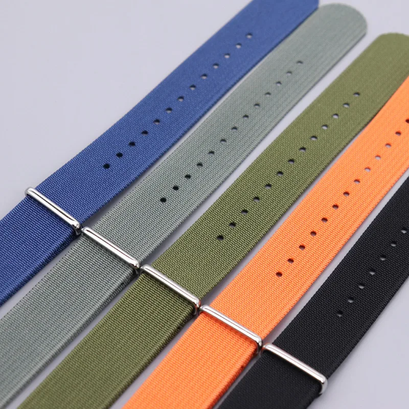 Модный ремешок для наручных часов 20 мм 22 из блестящей ткани новый в рубчик стиле