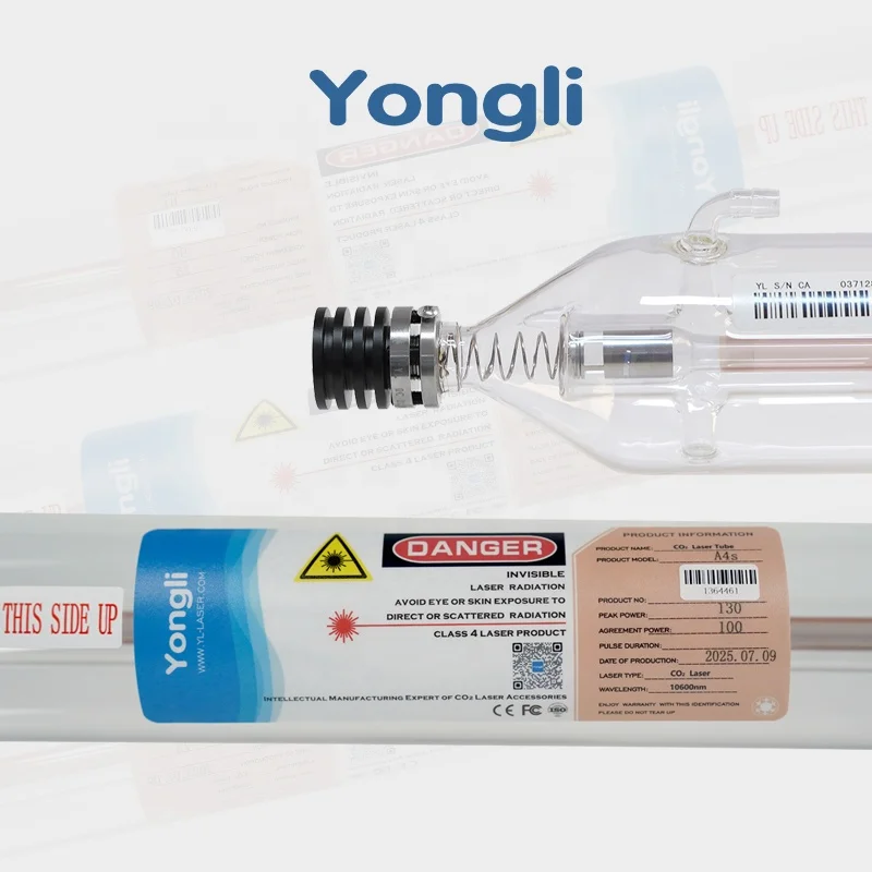 Фото Производитель Официальный склад Лучший производитель Yongli 100W A4s CO2 Лазерная трубка 100W Длина 1462mm Диаметр 80 мм №1