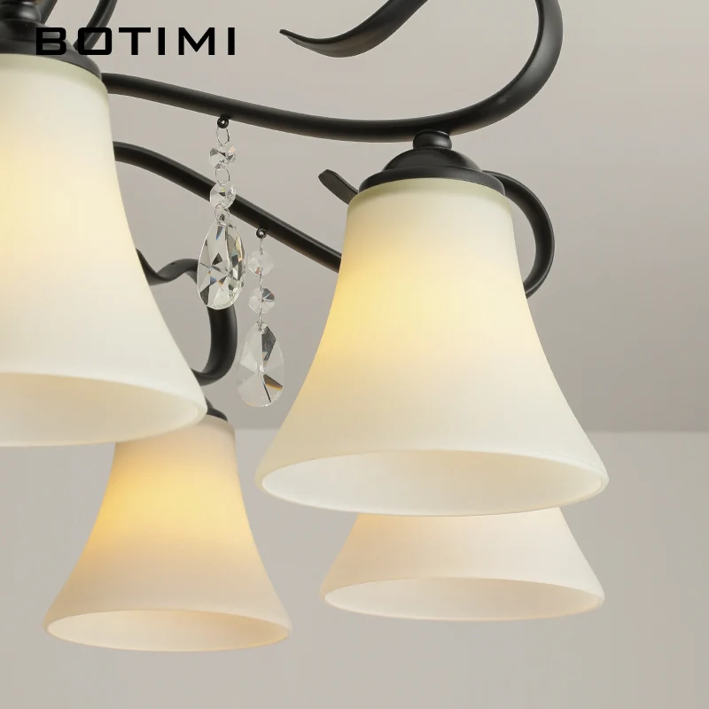 Французские Ретро Стеклянные Люстры Античный Американский Стиль Светильники