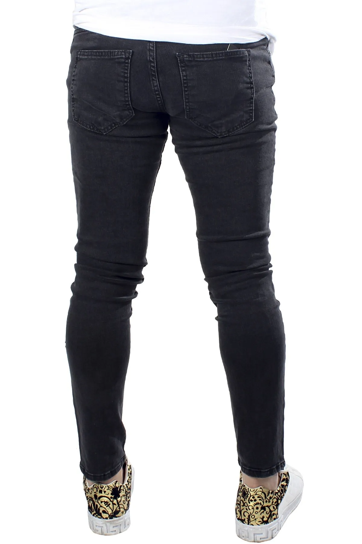 Men's Clothing Denim Pants For Man Trousers Men's Jeans Slim Fit Strech Flexible Fashion Tight-Fitting Stylish Casual