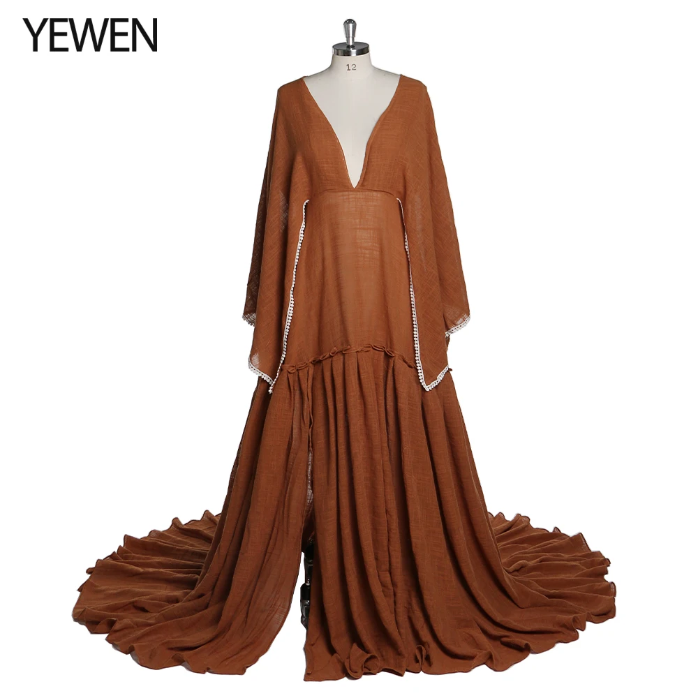 

Summer Maxi Dresses Women Elegant Holidays Photoshoot Dress Sexy V Neck Backless Boho Beach Dress YEWEN YD211020
