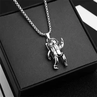 movable astronaut necklace street hip hop titanium steel astronaut sweater chain men and women fashion ins gift pendant