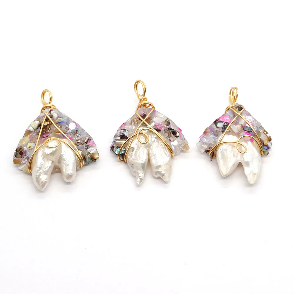 

Irregular Natural Freshwater Pearl Winding Pendant 22-35mm Colorful Making Necklace Jewelry High-end DIY Charm Fashion Accessory