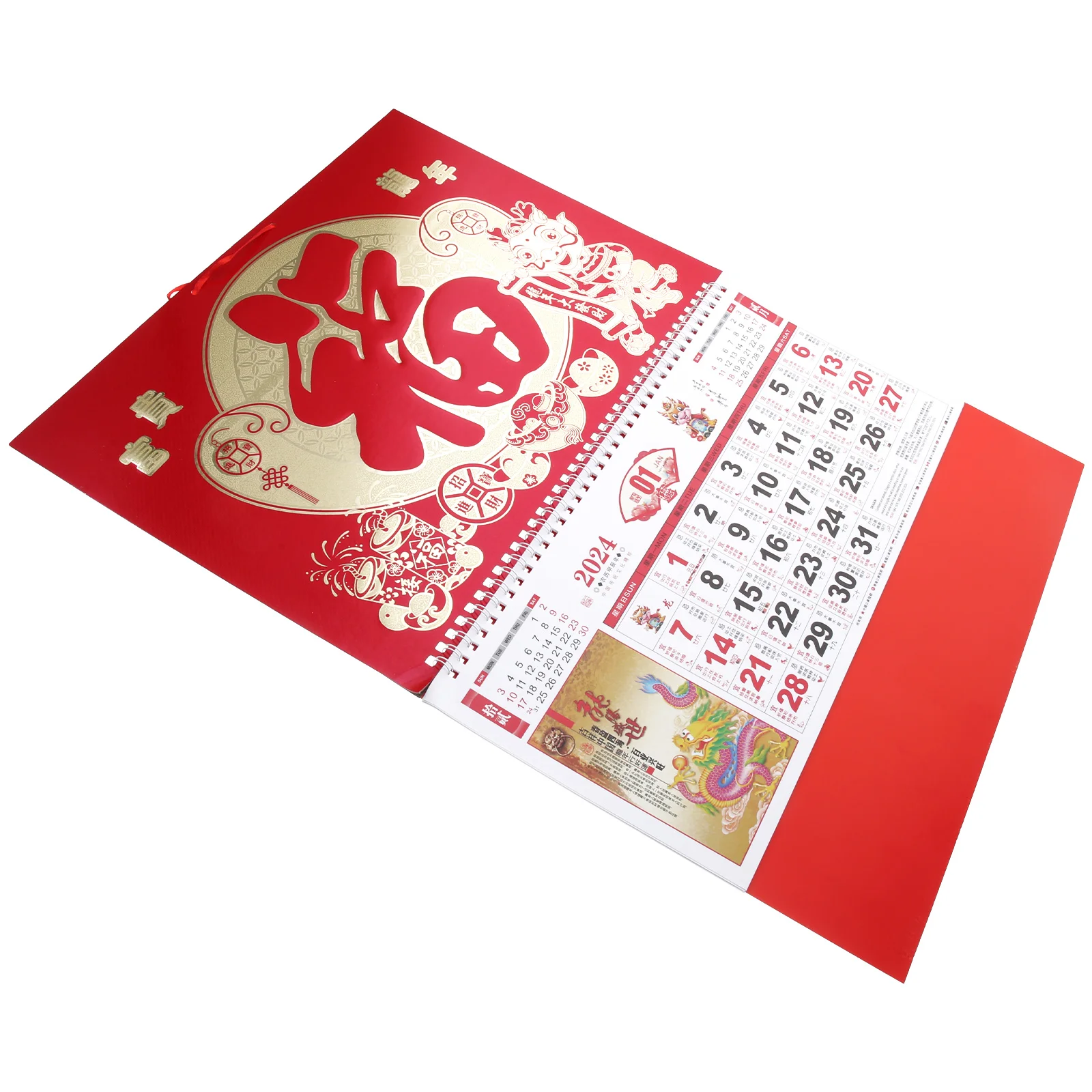 

Китайский декор, новогодний календарь на стену, 2024 ежемесячный большой нежный декоративный подвесной