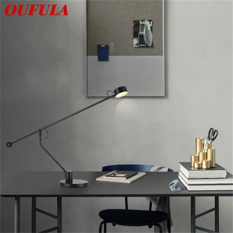 

OUFULA Contemporary Table Lamp LED Simple Design Adjustable Vintage Desk Light for Home Study Bureau Decor