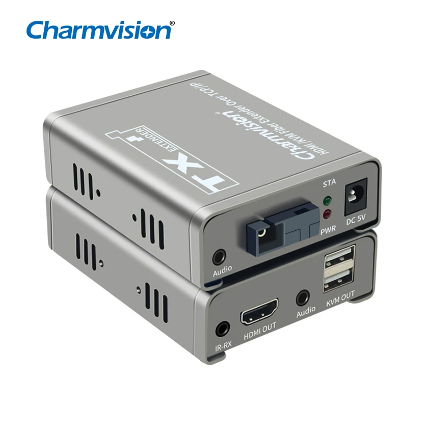 Charmvision EVO-1UHA 20KM HDMI KVMa Fiber Extender HD Video to SC FC Optical USB K/M Convert 3.5mm Audio IN OUT Independent Port