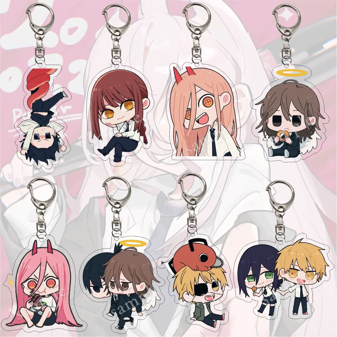 

Kawaii Figures Anime Chainsaw Man Keychain Pochita Power Makima Angel Hayakawa Aki Key Ring Acrylic Charm Key Chain Wholesale