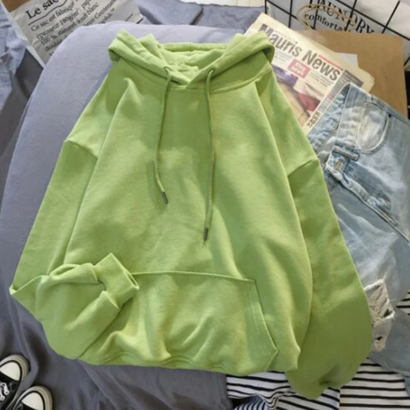 

Casual Sweatshirts Solid Color Autumn Brand Women Loose Harajuku Hoodies Version Korean Zipper Hooded Long Sleeve Coats Vintage