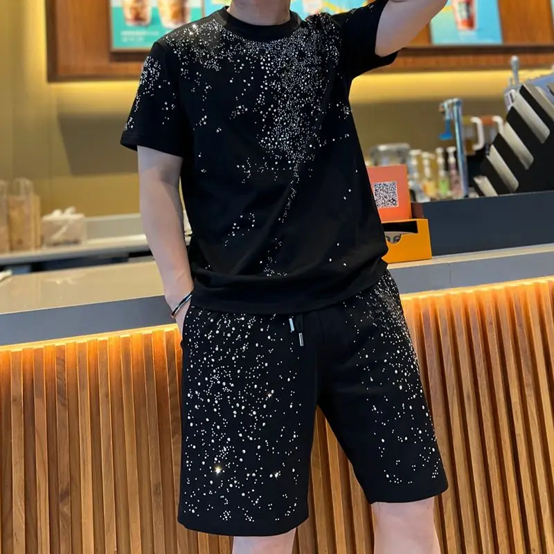 T Shirt Shorts Sets Male Plain Regular Fit Fashion Top Essential High Quality New In Matching Sportswear Summer Clothes for Men