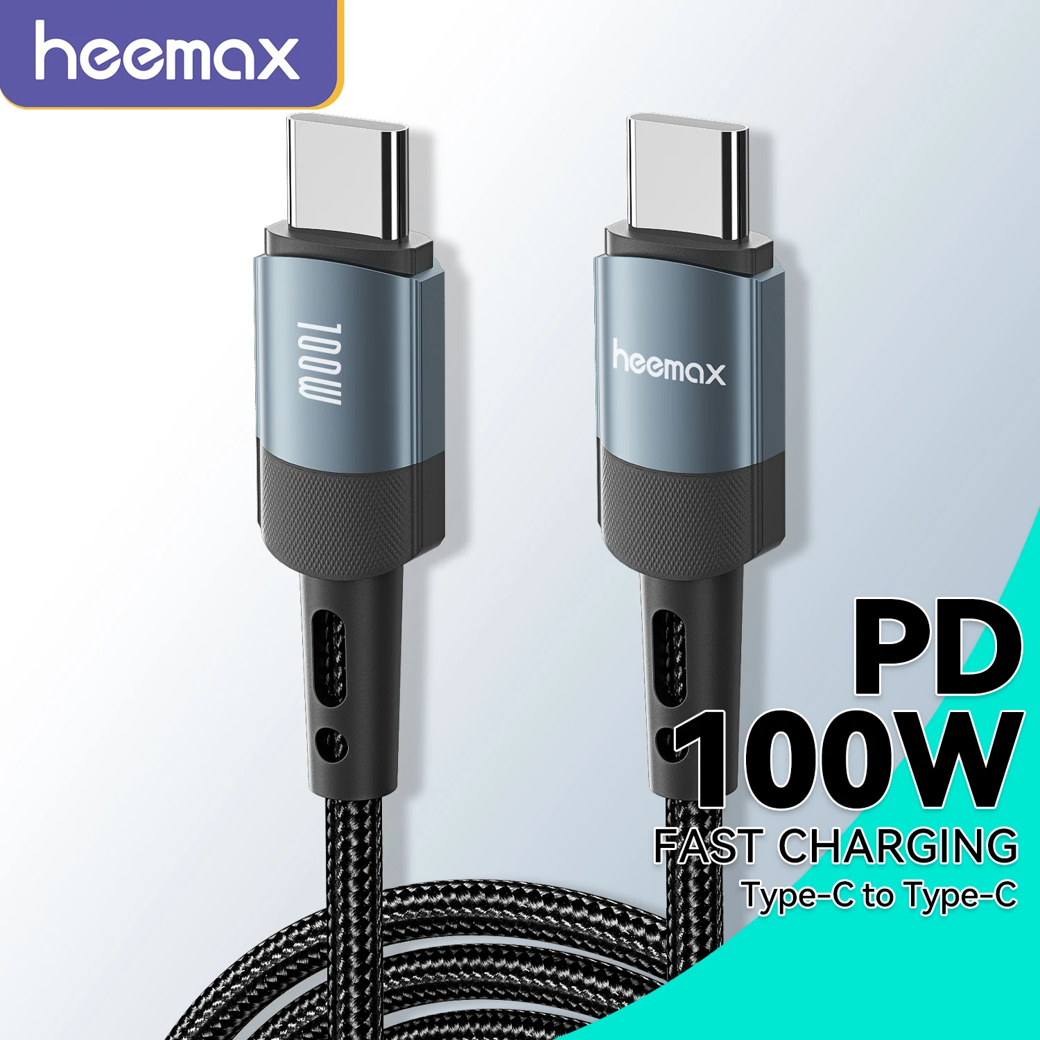 HEEMAX 100 Вт USB Type C к USB C, кабель для быстрой зарядки USB-C PD, зарядное устройство, провод, шнур для Macbook, Samsung, Oneplus, Xiaomi, кабель Type C