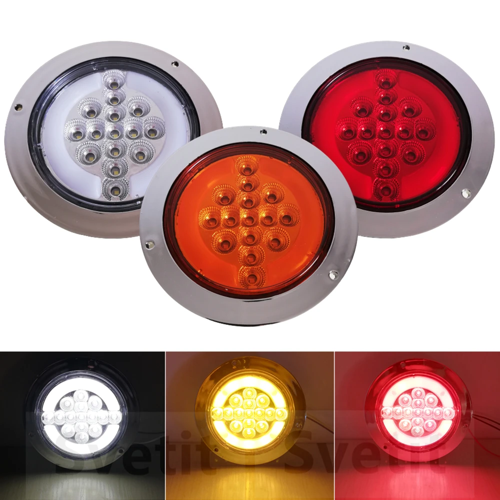 

2 шт., хромированный задний фонарь для прицепа, 24 В