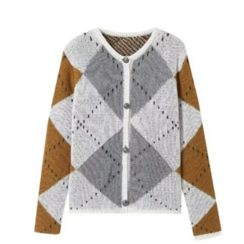 Женский однобортный вязаный кардиган