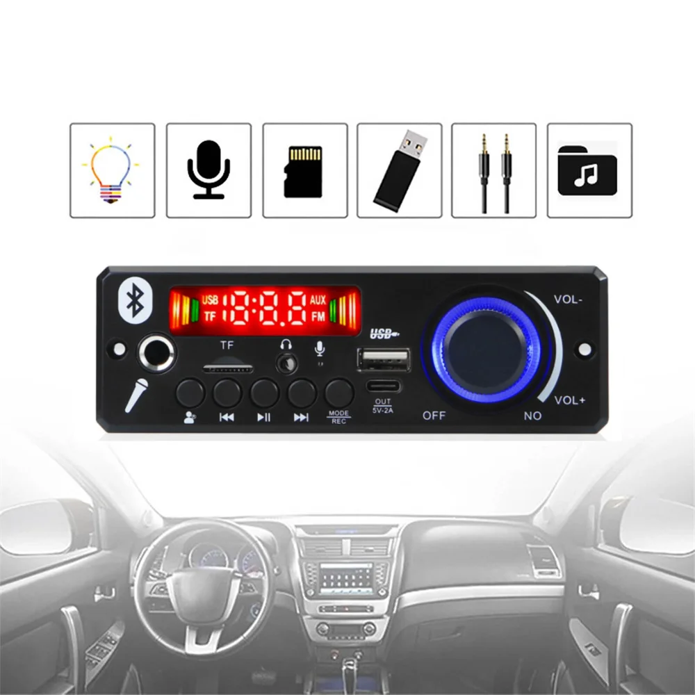 Плата mp3-декодера с Bluetooth 5 0 2*80 Вт 160 усилитель аудиоплеер 12 В сделай сам mp3-плеер