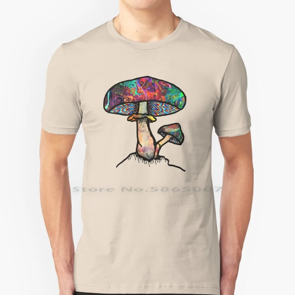 

Papa Shroom T Shirt 100% Cotton Mushrooms Colourful Rainbows Trippy Lsd Acid High Galaxy Fractal Consciousness Lively Love