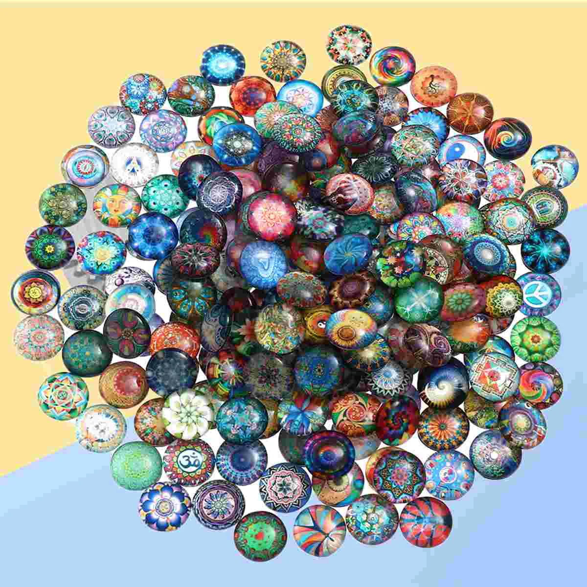 

200 Pcs Glass Mosaic Tiles Semicircle Decorations Picture Earrings Making Supplies