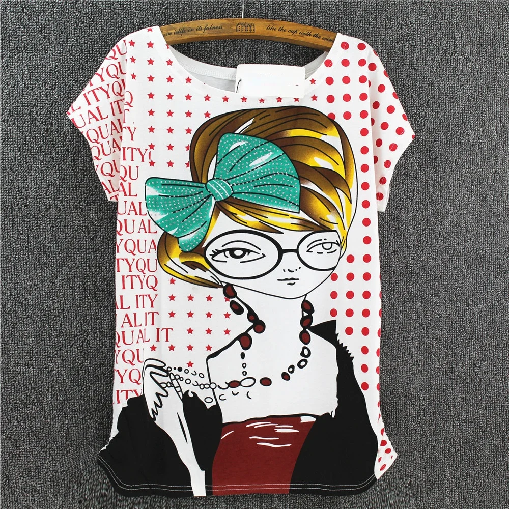 

Women's T-shirts Girls Plus Size Tops Letter O-neck Short Sleeves Loose Summer shirts