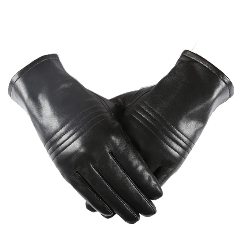 GOURS Winter Real Leather Gloves Men Black Genuine Goatskin Touch Screen Glove Fleece Lined Warm Soft Driving Fashion New GSM029