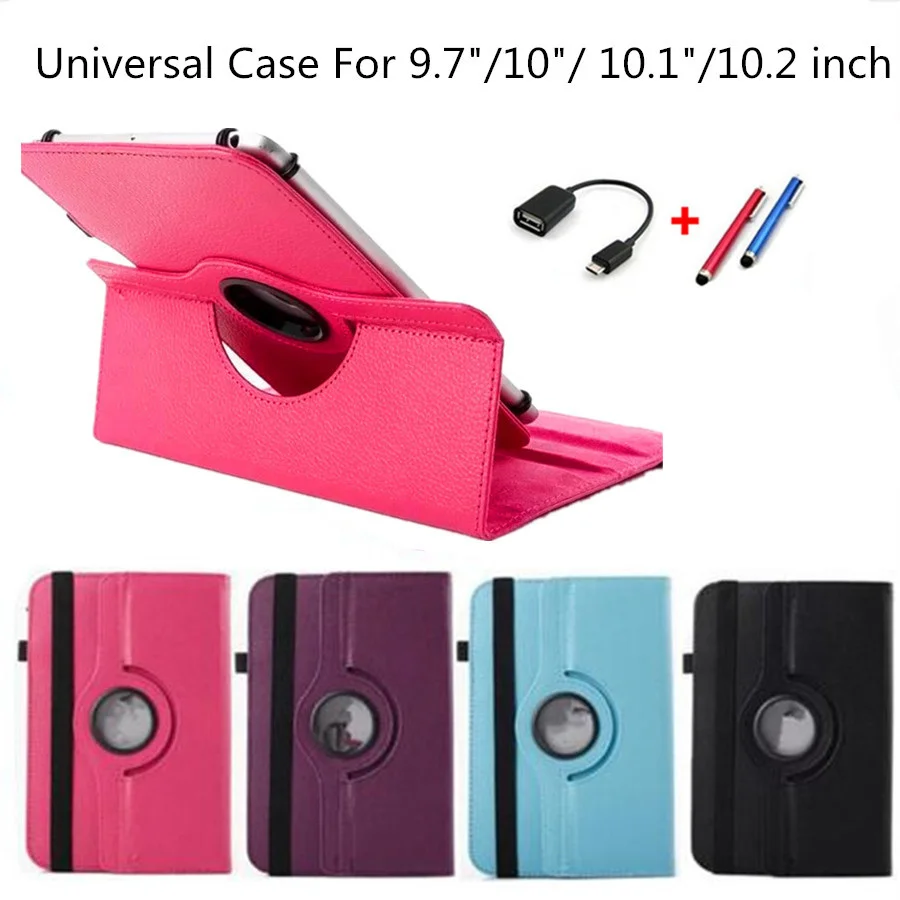 

360 Rotating Universal PU Leather Case For 9.7"/10"/ 10.1"/10.2 inch Funda Cover for Samsung Huawei T5 Lenovo TAB E10 M10 P10