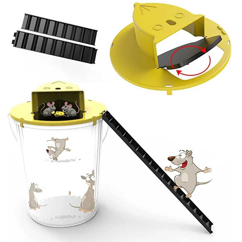 

Auto Reset Multi Catch Rat Door Mousetrap Mice Trap Reusable Smart Flip Slide Bucket Lid Rat Trap Humane Or Lethal Mouse Trap