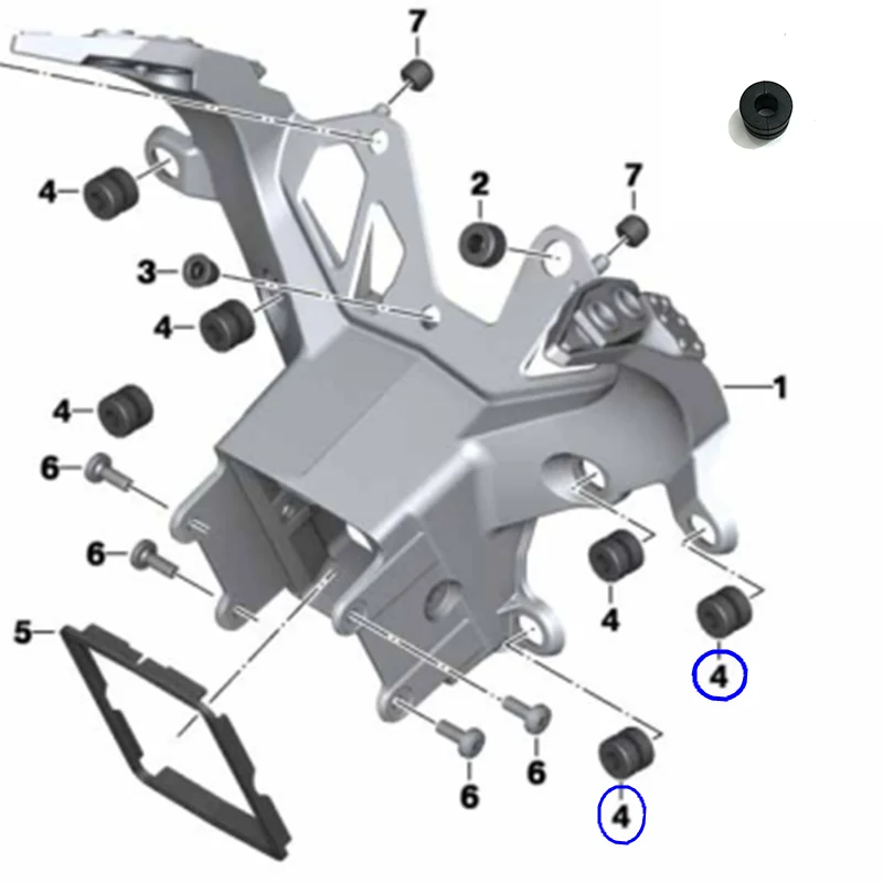 

6x резиновая прокладка кронштейна передней панели для BMW S1000RR 2009 2010 2011 2012 2013 2014 2015 2016 2017