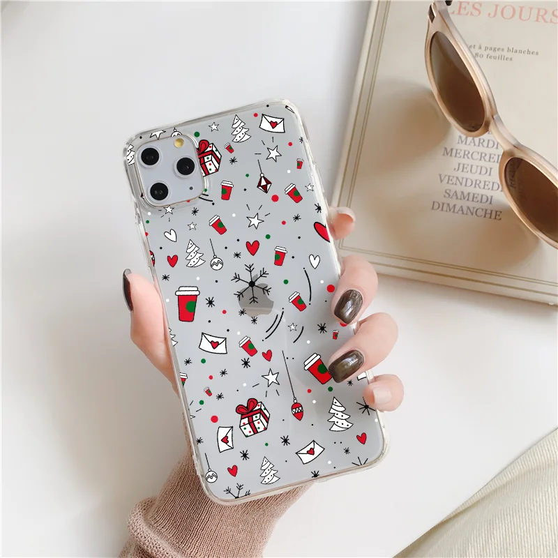 Hot Christmas Style Case For Xiaomi Redmi Note 8T 9T 10 11S 9 8 7 12C 10C Pro 9C 9S 10S 9C NFC 9A K20 K40 Transparent Soft Cover images - 6