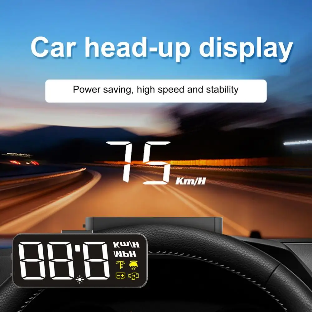 

Индикатор скорости, 1 комплект, удобная установка, с плоским проводом, автомобильный индикатор скорости, проектор HUD для автомобиля