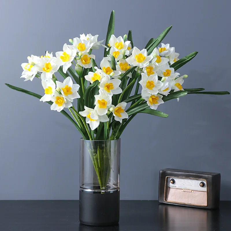 

Simulation Flower Daffodil, 45cmtwo Daffodils, Beautify Plant Wall Decoration, Personalized Home Decoration Valentine's Day Gift