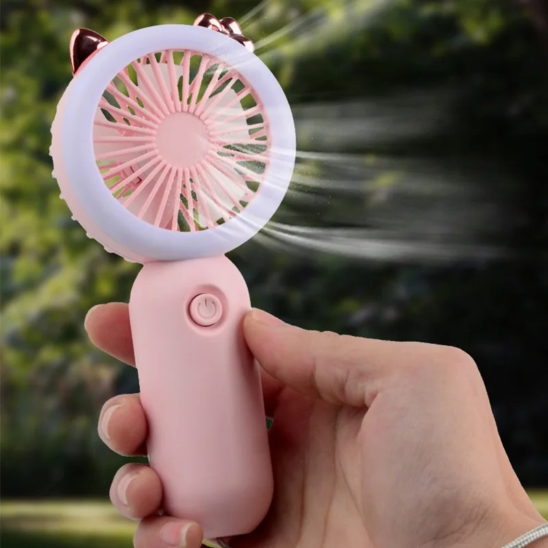 Мини-вентилятор портативный карманный с зарядкой от USB и функцией ночного