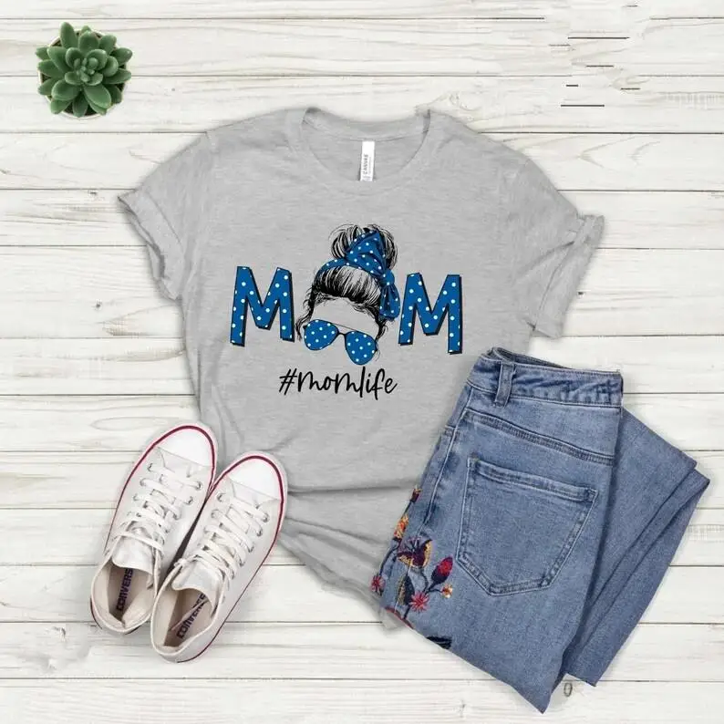 

Baseball Mom Shirt, Messy Bun Sunglasses Mom Shirts, Mom Life Women Mothers Day Gift For Mommy, Baseball Mom 100%cotton goth y2k