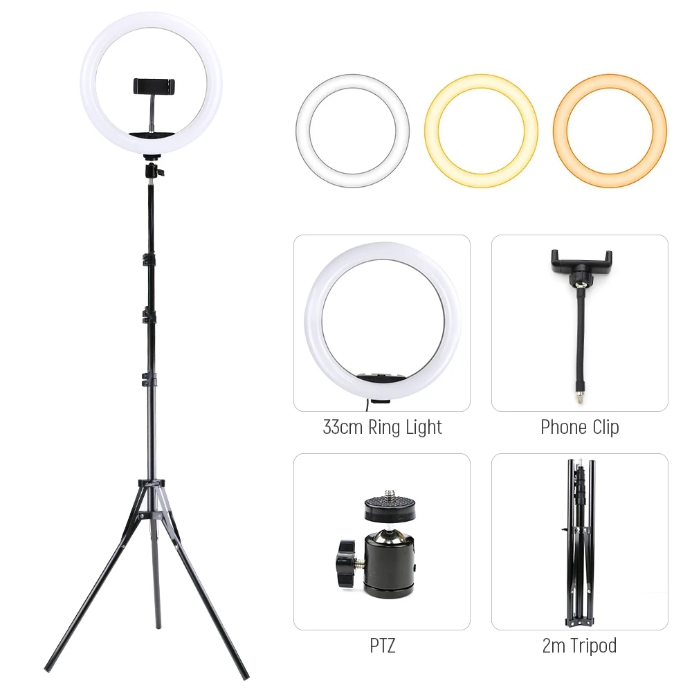 

33cm Ring Light 3 Colors Fill Lamp For Makeup Youtube Video Light Selfie LED Ringlight Photography Photo Studio Lamp